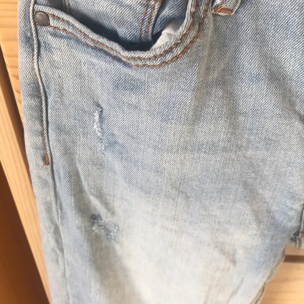 EVIDNT Hermosa Light Wash Frayed Skinny Jeans Size 24